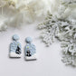 Christmas Tree Earrings, Christmas Polymer Clay Earrings, Snow and Winter Wonderland - Studio Niani