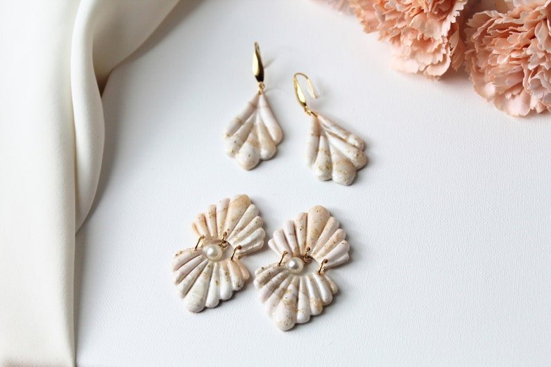 Sky Blue and white Polymer Clay Earings – Fashionous