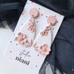 Floral Earrings, Polymer Clay Earrings, Speckles White and Pink color - Studio Niani