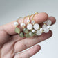 Gemstone and Pearls Hoops, 24k plated hoops, Amethyst, Sunstone, Prehnite, Jade - Studio Niani