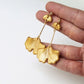 Ginkgo Earrings, Polymer Clay Earrings, Nature Lover Gift, 18K gold plated studs - Studio Niani