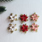 Poinsettia Earrings, Christmas Clay Earrings, Christmas Earrings, Polymer Clay Earrings, Poinsettia Leaf Earrings, Winter Earrings, Handmade