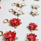 Poinsettia Earrings, Christmas Clay Earrings, Christmas Earrings, Polymer Clay Earrings, Poinsettia Leaf Earrings, Winter Earrings, Handmade