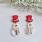 Snowman Earrings, Christmas Earrings, Winter Earrings, Polymer Clay Earrings, Holiday Earrings, Clay Earrings, Handmade Jewelry, Snow, White