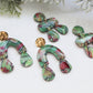 Polymer Clay Earrings, Handmade Earrings, Green Earrings, Festive, Clay Earrings, Art Earrings, Statement Earrings, Unique, Gift, Winter