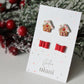 Stud Earrings, Christmas Earrings, Gingerbread House Earrings, Bow Stud Earrings, Polymer Clay Earrings, Gingerbread Earrings Clay, Handmade