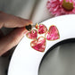 Heart Earrings, Valentine's Day Earrings, Marble Polymer Clay Earrings, Statement Earrings, Elegant Earrings, Pink Earrings, Handmade, Gift