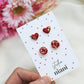 Valentine's Stud Earrings, Polymer Clay Stud Earrings, Red Stud Earrings, Heart Earrings, Clay Earrings, Stud Pack, Valentine's Gift, Unique