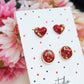 Valentine's Stud Earrings, Polymer Clay Stud Earrings, Red Stud Earrings, Heart Earrings, Clay Earrings, Stud Pack, Valentine's Gift, Unique
