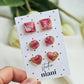 Polymer Clay Stud Earrings, Valentine's Stud Earrings, Pink Stud Earrings, Heart Earrings, Earrings, Stud Pack, Valentine's Gift, Handmade
