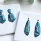 Blue Earrings, Statement Earrings, Marble Clay Earrings, Elegant Earrings, Polymer Clay Earrings, Aesthetic, Handmade Earrings,Clay Earrings