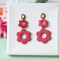 Flower Earrings, Pink Earrings, Polymer Clay Earrings, Floral Earrings, Spring Earrings, Statement Earrings, Pink, Earrings, Handmade
