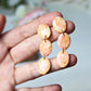 Orange Earrings, Oval Earrings, Elegant Earrings, Marble Earrings, Faux Stone Earrings, Polymer Clay Earrings, Orange and Gold, Handmade