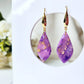 Teardrop Earrings, Clay Marble Earrings, Polymer Clay Earrings, Statement Earrings, Faux Stone, Purple Earrings, Handmade earrings, Elegant