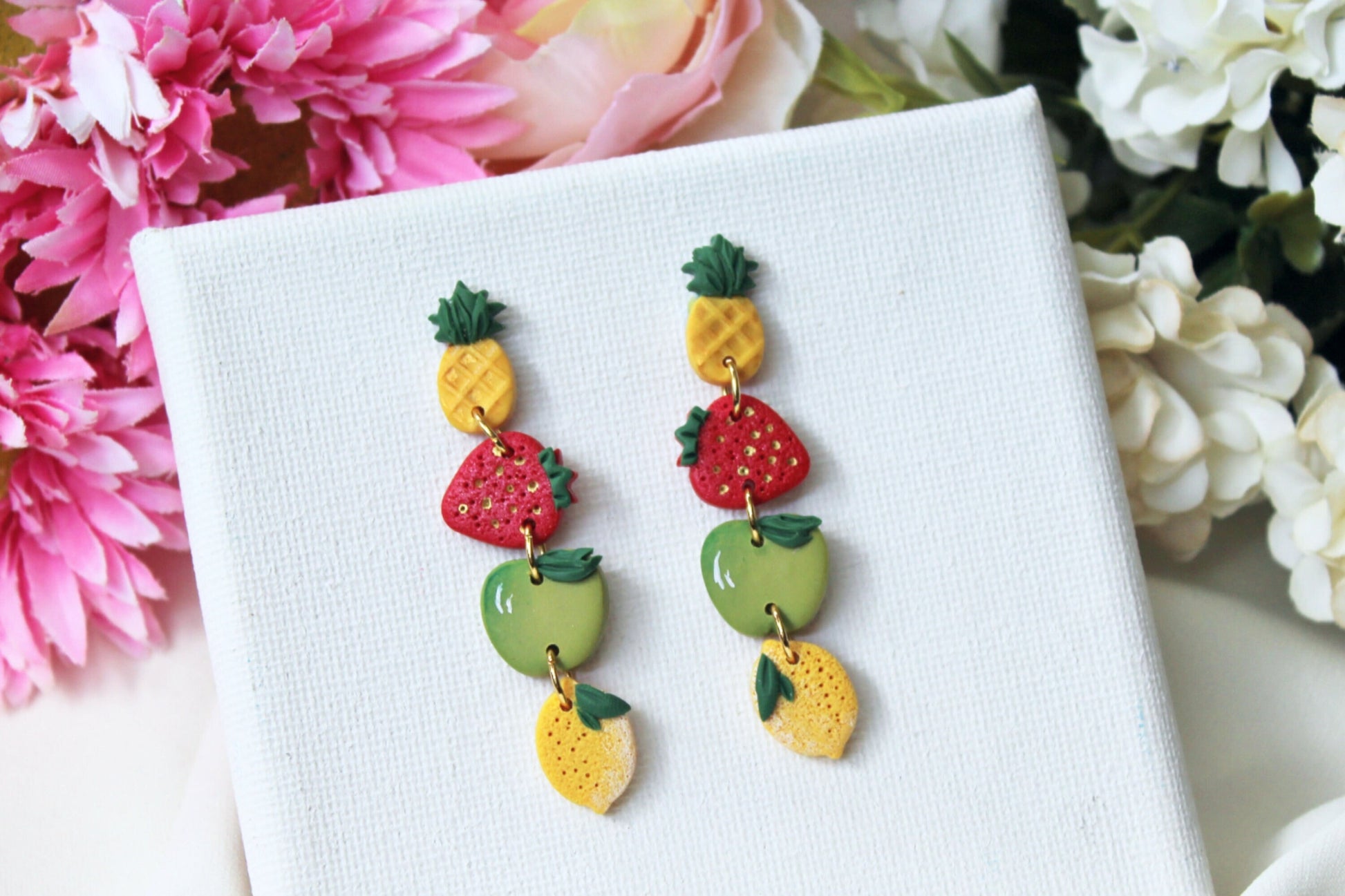 Fruit Earrings, Dangle Fruit Earrings, Polymer Clay Earrings, Summer Earrings, Earrings, Miniature food, Fruit Earrings Clay,Unique,Handmade