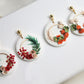 Wreath Earrings, Autumn, Winter Earrings, Polymer Clay Earrings, Christmas Earrings, Gift for Her, Holiday Earrings, Clay Earrings, Handmade