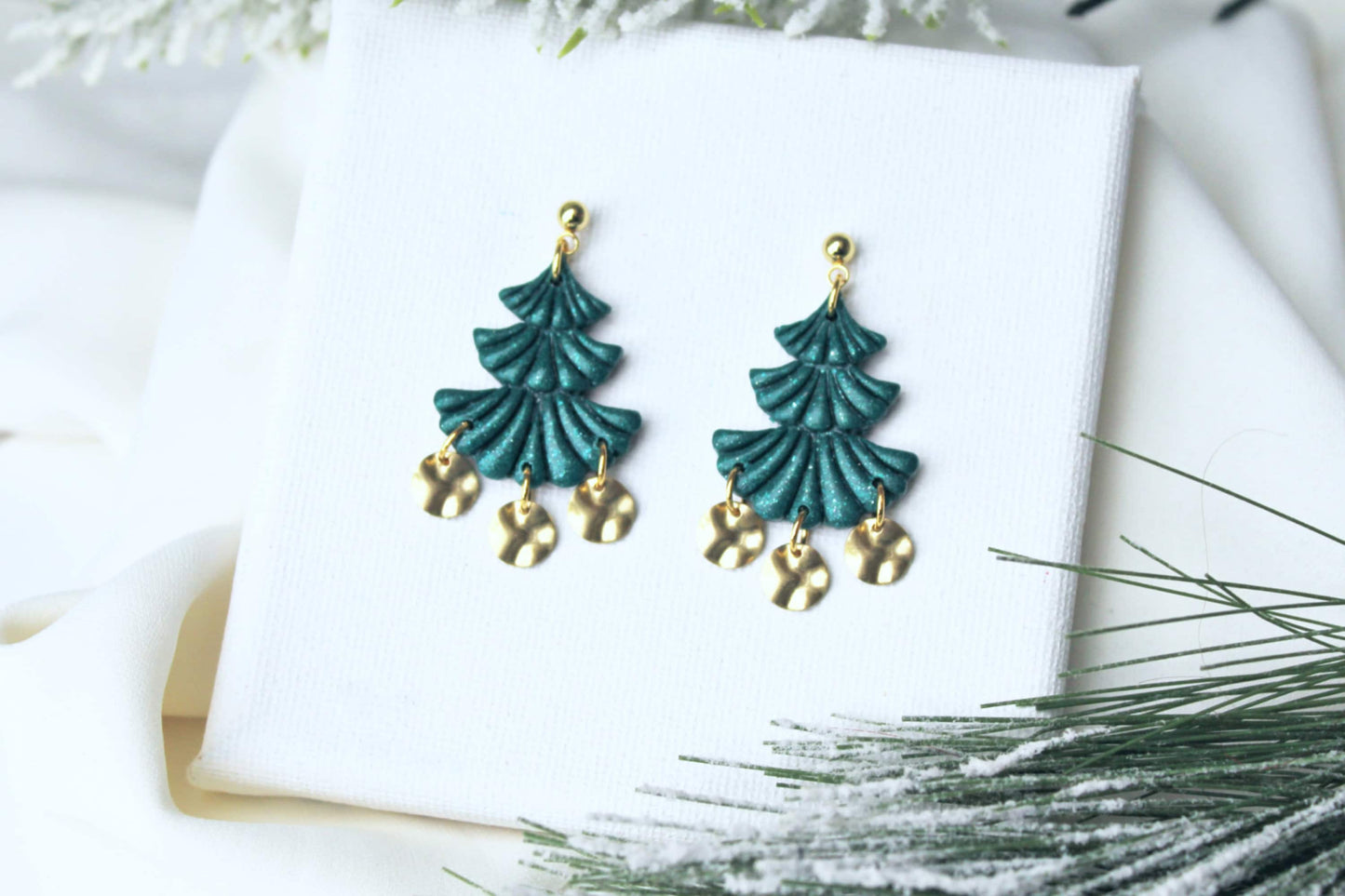 Christmas Tree Earrings, Christmas Earrings, Winter Earrings, Polymer Clay Earrings, Holiday Earrings, Clay Earrings, Handmade Jewelry, Gift