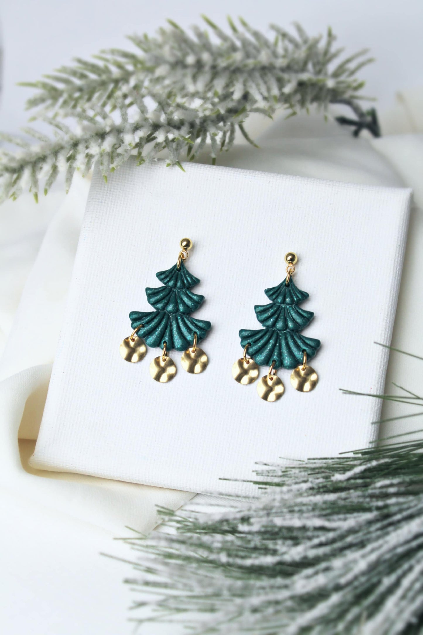 Christmas Tree Earrings, Christmas Earrings, Winter Earrings, Polymer Clay Earrings, Holiday Earrings, Clay Earrings, Handmade Jewelry, Gift