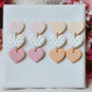 Valentine's Day Earrings, Heart Earrings, Polymer Clay Earrings, Dangle Earrings, Clay Earrings, Cute Earrings, Pink, Handmade Jewelry, Gift