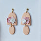 Peach Earrings, Flower Earrings, Polymer Clay Earrings, Spring Earrings, Clay Earrings, Floral, Bridal, Statement Earrings, Elegant,Handmade