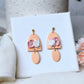 Peach Earrings, Flower Earrings, Polymer Clay Earrings, Spring Earrings, Clay Earrings, Floral, Bridal, Statement Earrings, Elegant,Handmade