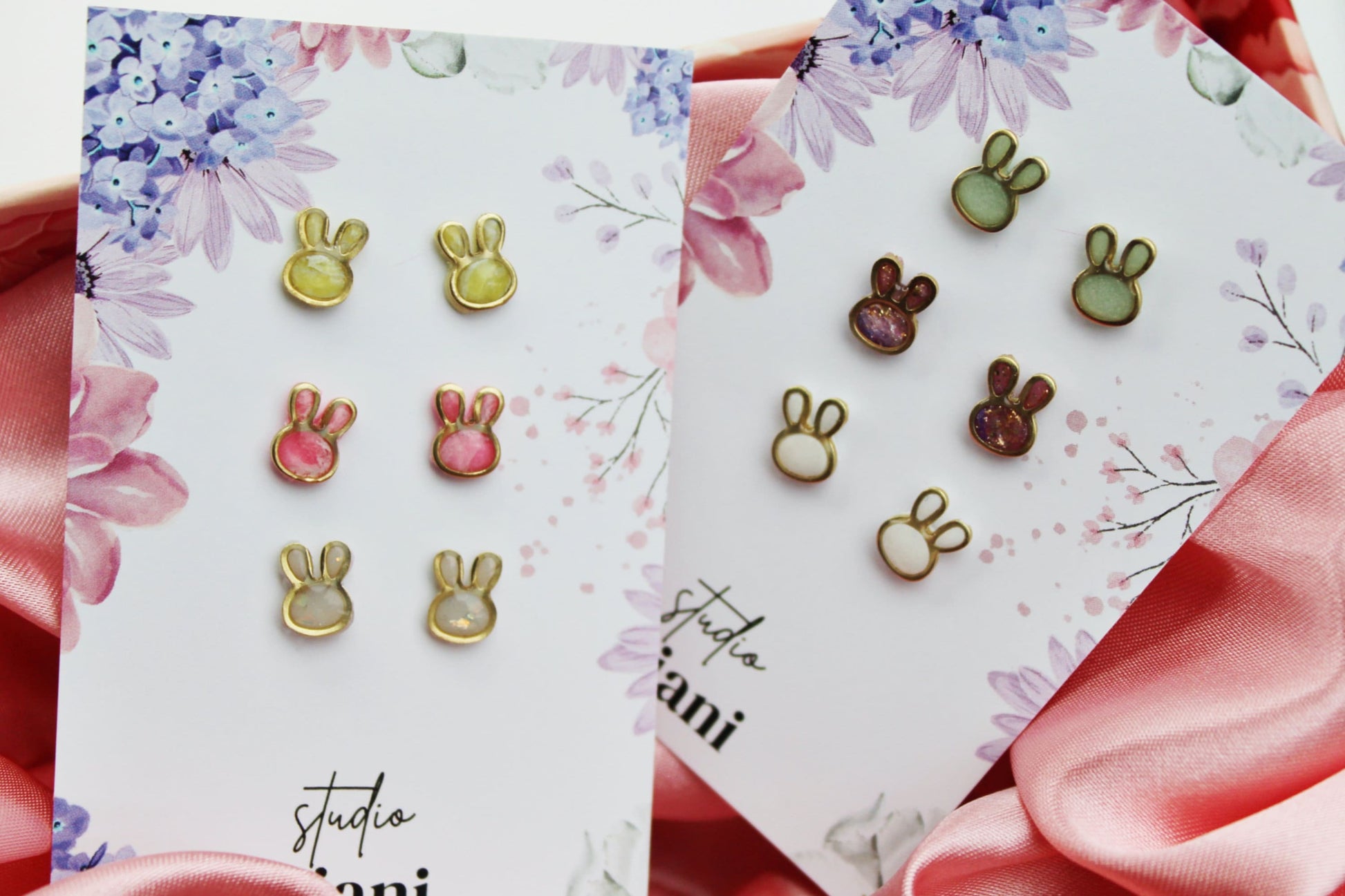 Minimalist Earrings, Tiny Stud Earrings, Bunny Earrings, Polymer Clay Earrings, Bunny Studs, Earring Stud Pack, Spring Earrings, Handmade