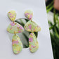 Terrazzo Earrings, Spring Earrings, Polymer Clay Earrings, Stone Earrings, Clay Earrings, Cute Earrings, Handmade Earrings, Gift,White,Green