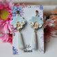 Dangle Earrings, Floral Spring Earrings, Flower Earrings, Polymer Clay Earrings, Statement Earrings, Blue, Beige, Handmade Earrings, Gift