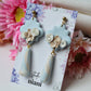 Dangle Earrings, Floral Spring Earrings, Flower Earrings, Polymer Clay Earrings, Statement Earrings, Blue, Beige, Handmade Earrings, Gift