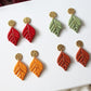 Leaf Earrings, Autumn Earrings, Polymer Clay Earrings with Stainless Steel Studs