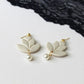 Lotus Earrings, Floral Earrings, Polymer Clay Earrings with Pearls, Pastel - Studio Niani
