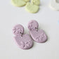 Pastel Polymer Clay Earrings, Floral Texture, Spring, Summer - Studio Niani