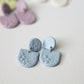 Pastel Polymer Clay Earrings, Floral Texture, Spring, Summer - Studio Niani