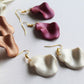 Pearl Wave Earrings, Polymer Clay Earrings, Minimalist Earrings - Studio Niani