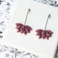 Polymer Clay Earrings, Lotus Earrings, Floral Dangle Earrings, Purple, Stainless Steel - Studio Niani