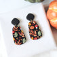 Black Autumn Earrings, Polymer Clay Earrings, Statement Earrings, Handmade