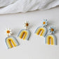 Rainbow Earrings, Daisy Earrings, Polymer Clay Earrings, Boho Earrings - Studio Niani