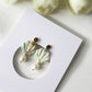 Shell Earrings with Natural Pearl, Polymer Clay Earrings, Summer Handmade Earrings, Blue Marble - Studio Niani