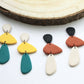 Stone Earrings, Polymer Clay Earrings, Ochre, Brown, Teal, Beige - Studio Niani