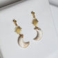 Sun and Moon Earrings, Polymer Clay Earrings, Minimalist, Elegant Earrings - Studio Niani
