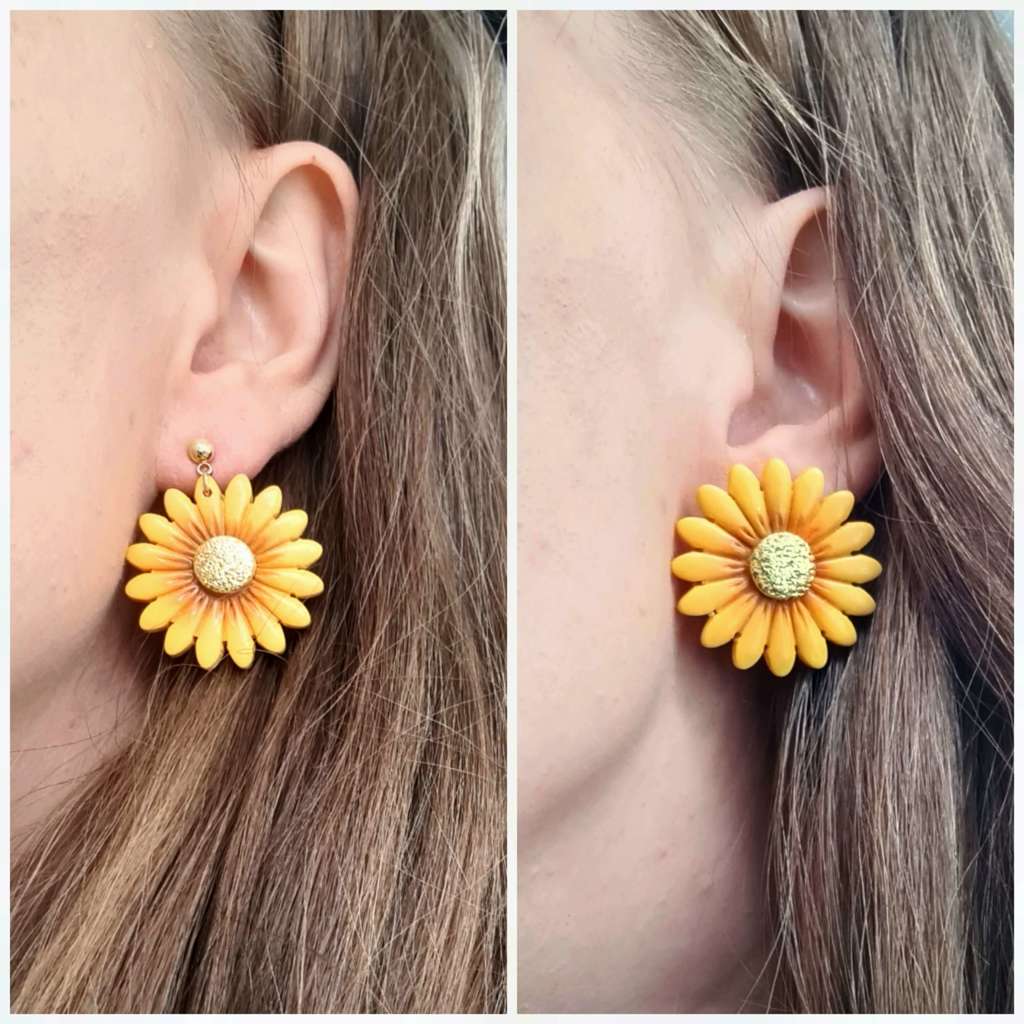 Sunflower Earrings, Polymer Clay Earrings, Handmade Clay Earrings, Floral, Handmade Earrings, Dangle Earrings, Statement Earrings, Studs
